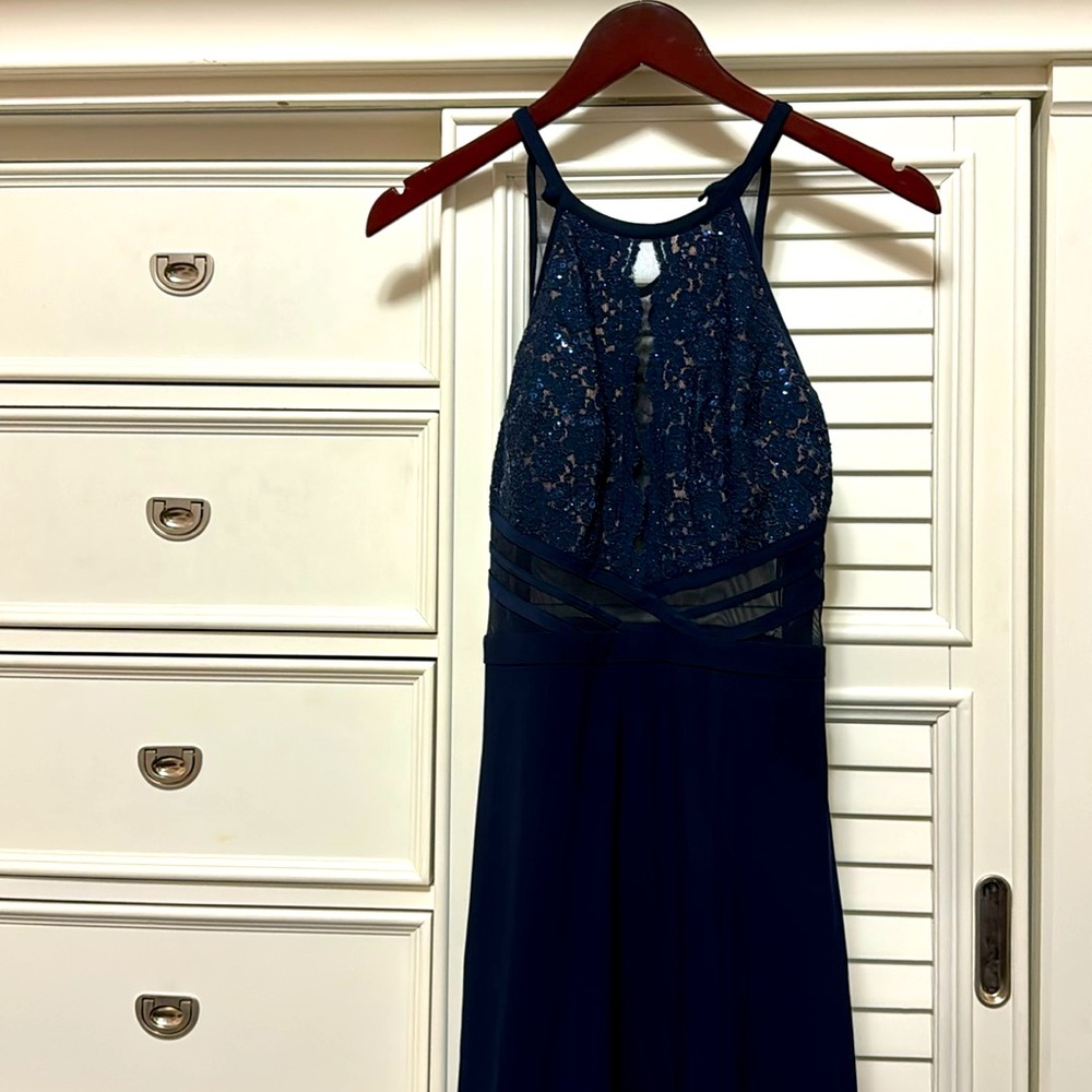 Formal dress with high leg slit